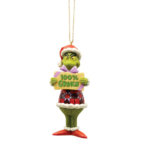 100% Grinch Ornament - Jim Shore