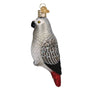 African Grey Parrot Ornament - Old World Christmas 16153
