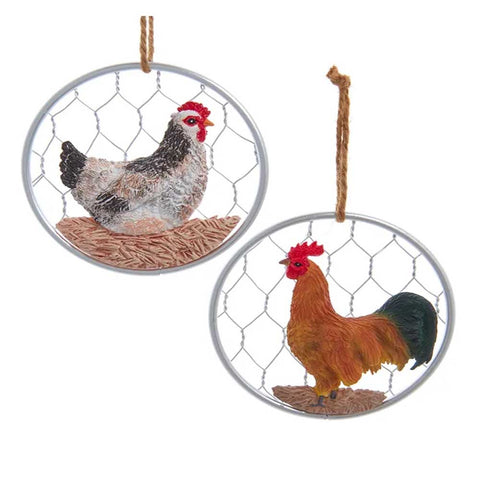 Chicken on Wire Ornament