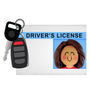 Personalized Driver's License with Key Fob Ornament - Female, Brown Hair