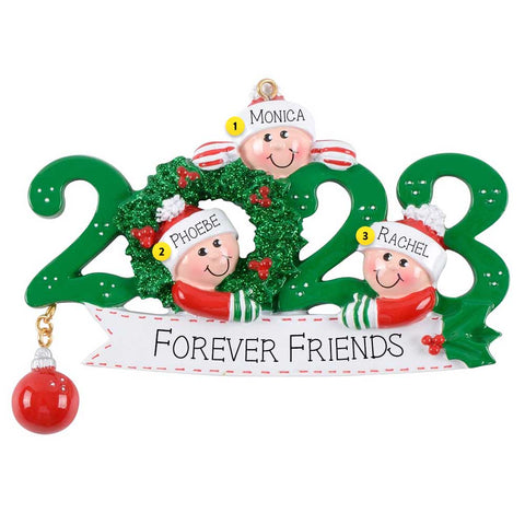 Personalized 2023 Forever Friends Ornament - Three Friends