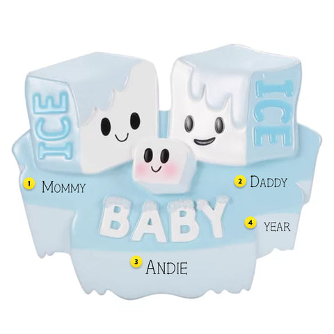 Personalized Ice Ice Baby New Family Ornament
