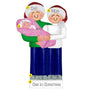 Personalized New Parents with Baby Ornament - Pink Blanket