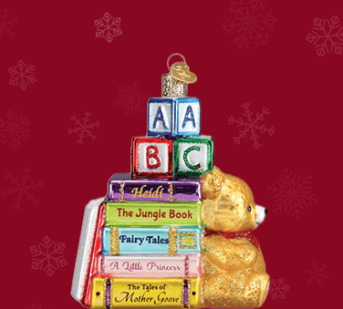 New for 2024 Stack of Books for Baby Glass ornament from Old World Christmas 