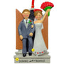 Newlyweds at Church Door Bride Holding bouquet Wedding Ornament Personalized 
