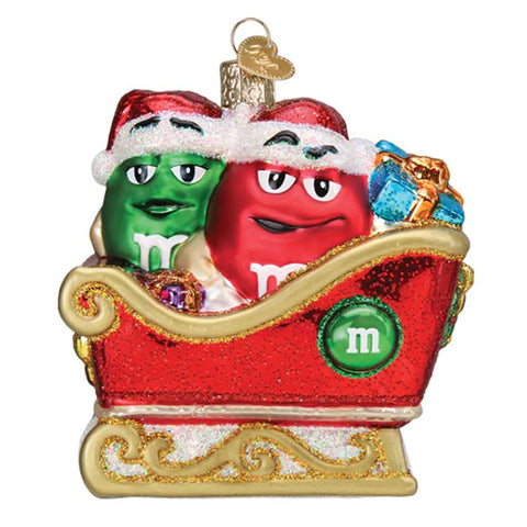 Old World Christmas M & M's in A Sleigh Christmas Ornament