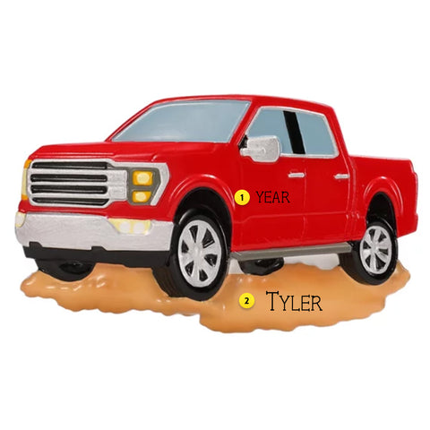 Personalized Red Pick Up Truck Ornament OR2773