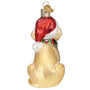 Back of Yellow Labrador Puppy with Santa Hat and Scarf Ornament