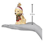 3.75" Yellow Labrador Puppy with Santa Hat and Scarf Ornament