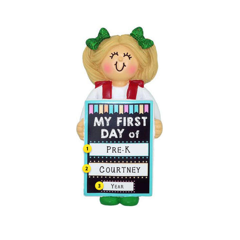 1st day of School Resin Ornament Can be personalized For the Christmas tree