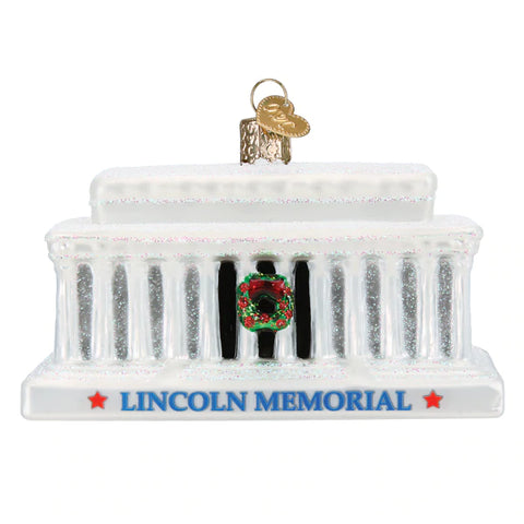 Lincoln Memorial, Old World Christmas Ornament front with wreath