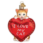 I Love My Cat Heart Ornament - Old World Christmas