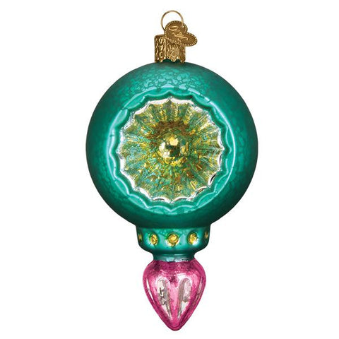 Glass Turquoise Luster Reflection Christmas tree ornament 