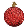 Glass Faceted Crimson Reflector Christmas Tree Ornament