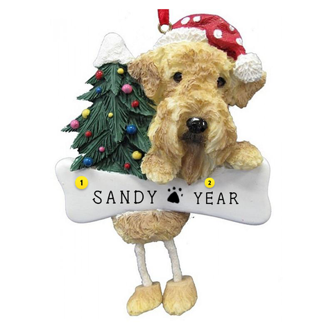 Airedale Dog Ornament for Christmas Tree