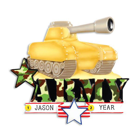 Army Tank Ornament for Christmas Tree