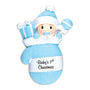Baby Boy's 1st Christmas Mitten Ornament for Christmas Tree