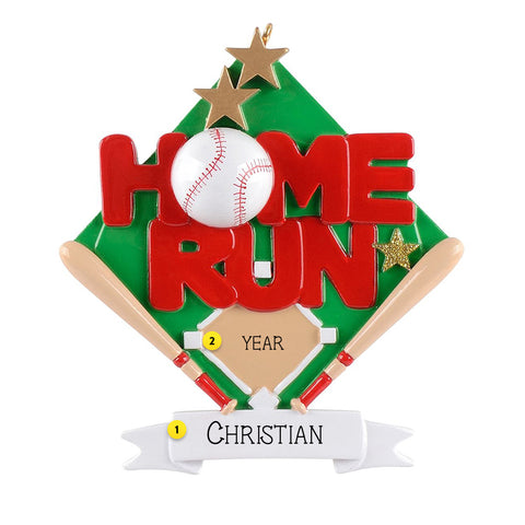 Personalized "Home Run" Baseball Ornament