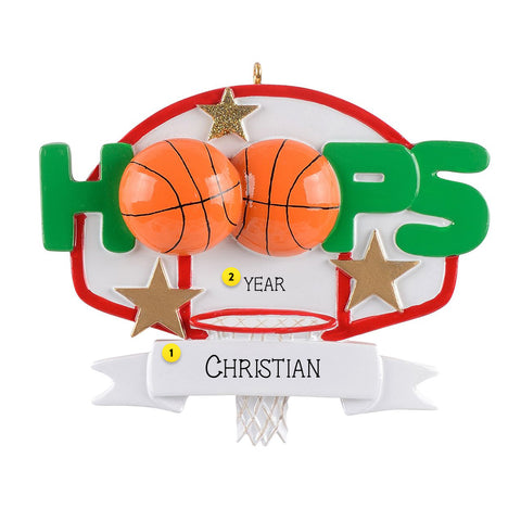 Personalized Hoops Basketball Ornament