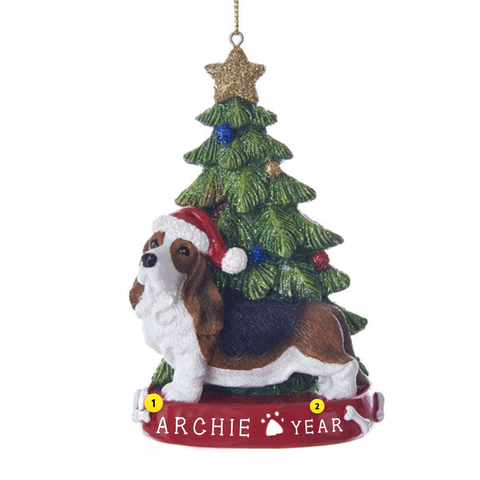 Bassett Hound Dog Ornament For Christmas Tree