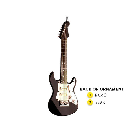 Personalized Electric Guitar Ornament - Black