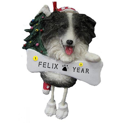 Border Collie Dog Ornament for Christmas Tree