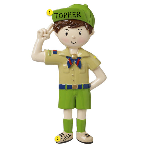 Boy Scout Christmas Ornament Personalized