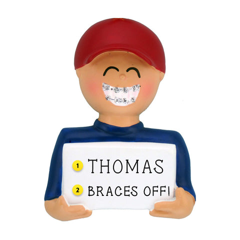 Braces Ornament - White Male for Christmas Tree