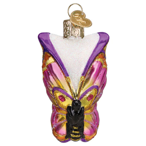 Colorful Butterfly Glass Ornament Old World Christmas
