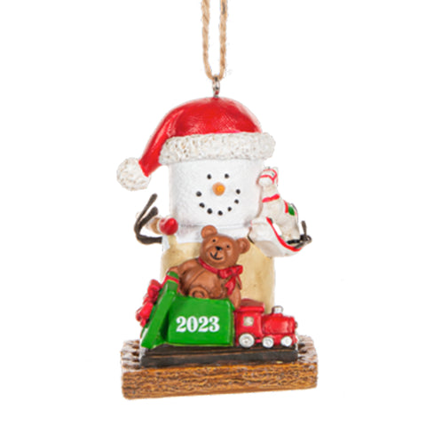 Dated for 2023 S'mores Elf in Santa's Workshop Ornament 
