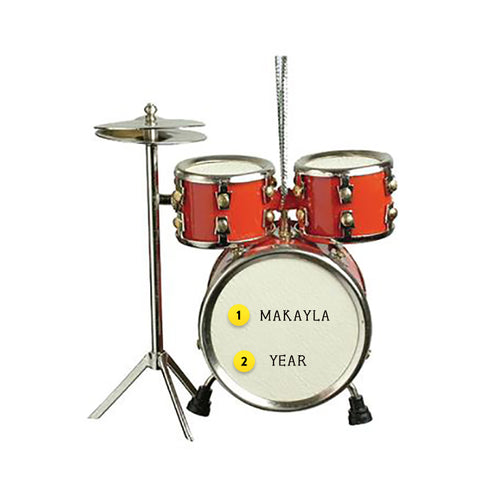 Drum Set Ornament for Christmas Tree - Red