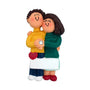 Personalized Engaged Couple Ornament - Male, Brown Hair and Female, Brown Hair