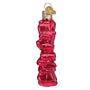 Gerbera Daisy Glass Ornament Old world Christmas in pinks side view