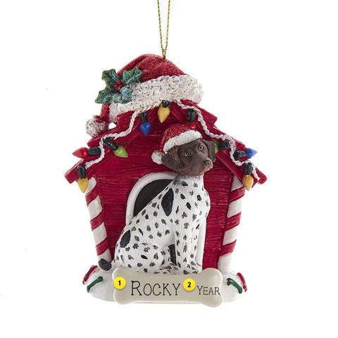 Personalized German Shorthair Pointer in Dog House Ornament