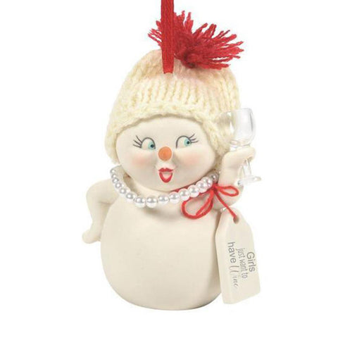 "Girls Just Want To Have Wine, Snowpinion Christmas Tree Ornament