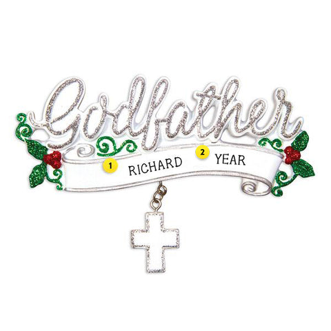 Godfather Cross Ornament for Christmas Tree