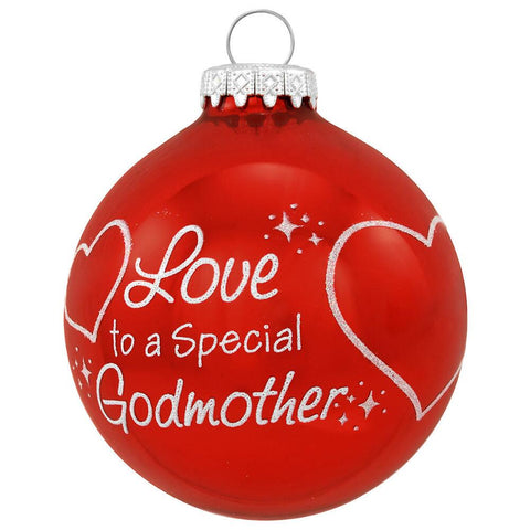 Godmother Glass Christmas Ornament Personalized