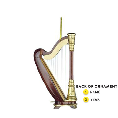 Personalized Harp Ornament