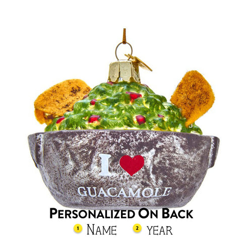 "I Love Guacamole" Bowl Glass Ornament