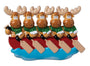 Moose Family  of 5 in Canoe personalized resin ornament