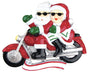 Personalized Santa & Mrs. Claus Riding a Motorcycle Ornament
