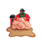 Personalized Barn with Pigs Ornament