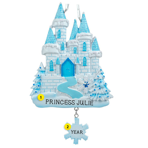Winter Princess Castle Ornament for Christmas Tree