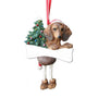 Red Dachshund Dog Ornament for Christmas Tree