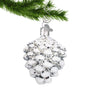 snow capped silver snowy ornament designed by Old World Christmas