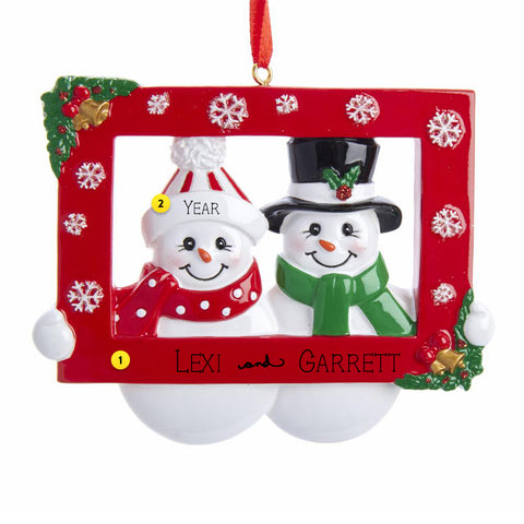Snowman Couple Christmas Tree Ornament
