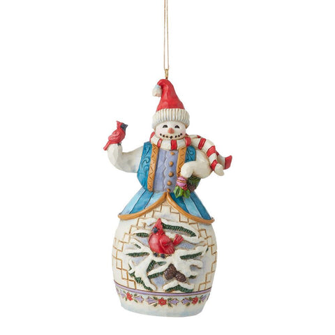 Snowman with Cardinal Ornament - Jim Shore
