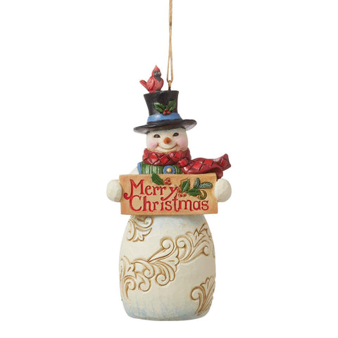 Snowman Merry Christmas Ornament - Jim Shore
