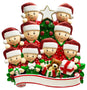 Christmas Morning Family of 9 Opening Presents Table Top Christmas Decoration