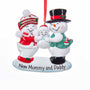 Personalized New Mommy and Daddy Snowman Ornament